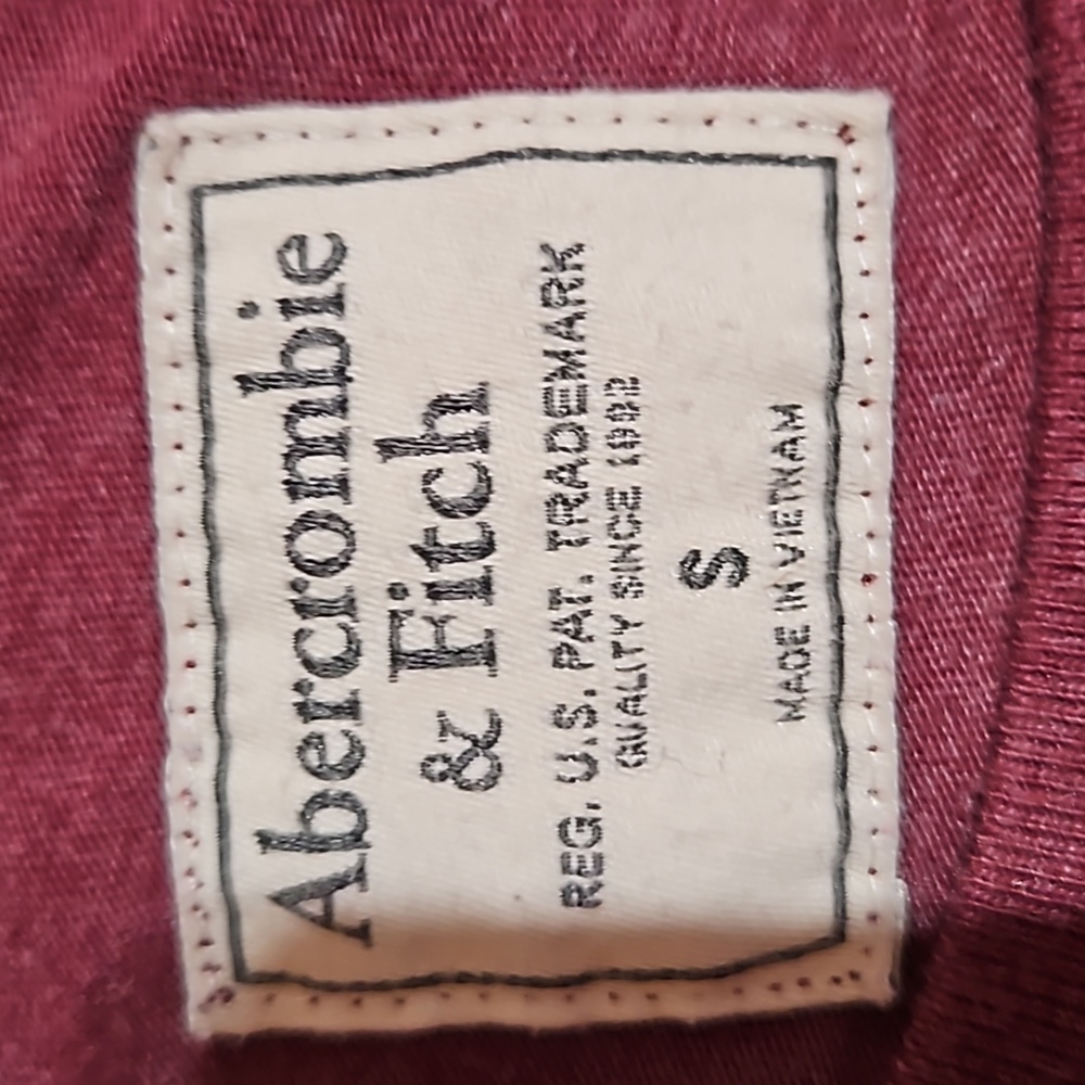 Abercrombie & Fitch Logo Long-sleeve Woman's Shirt | Burgundy - Picture 8 of 10